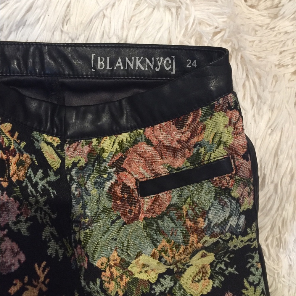 Blank NYC faux leather tapestry pants